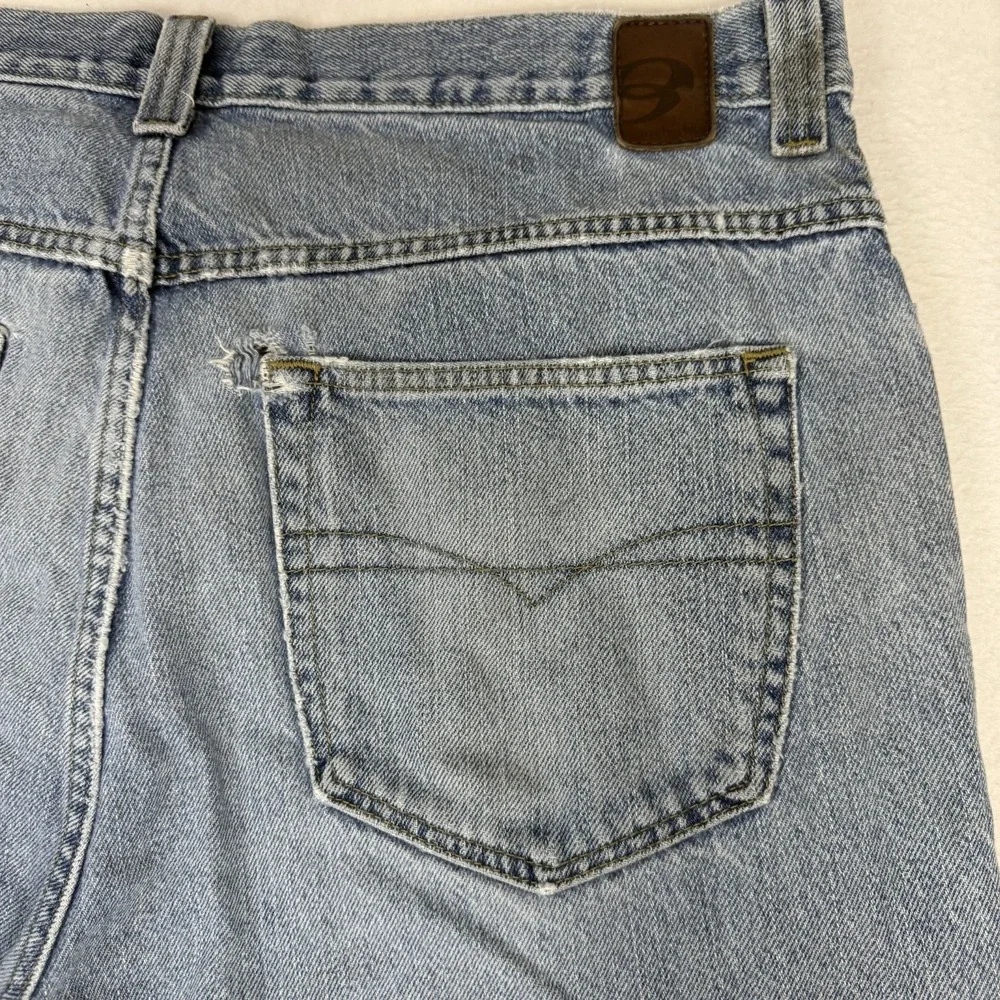Vintage 90s Anchor Blue Easy Fit Jeans Mens 36x32 Distressed Light Wash Denim